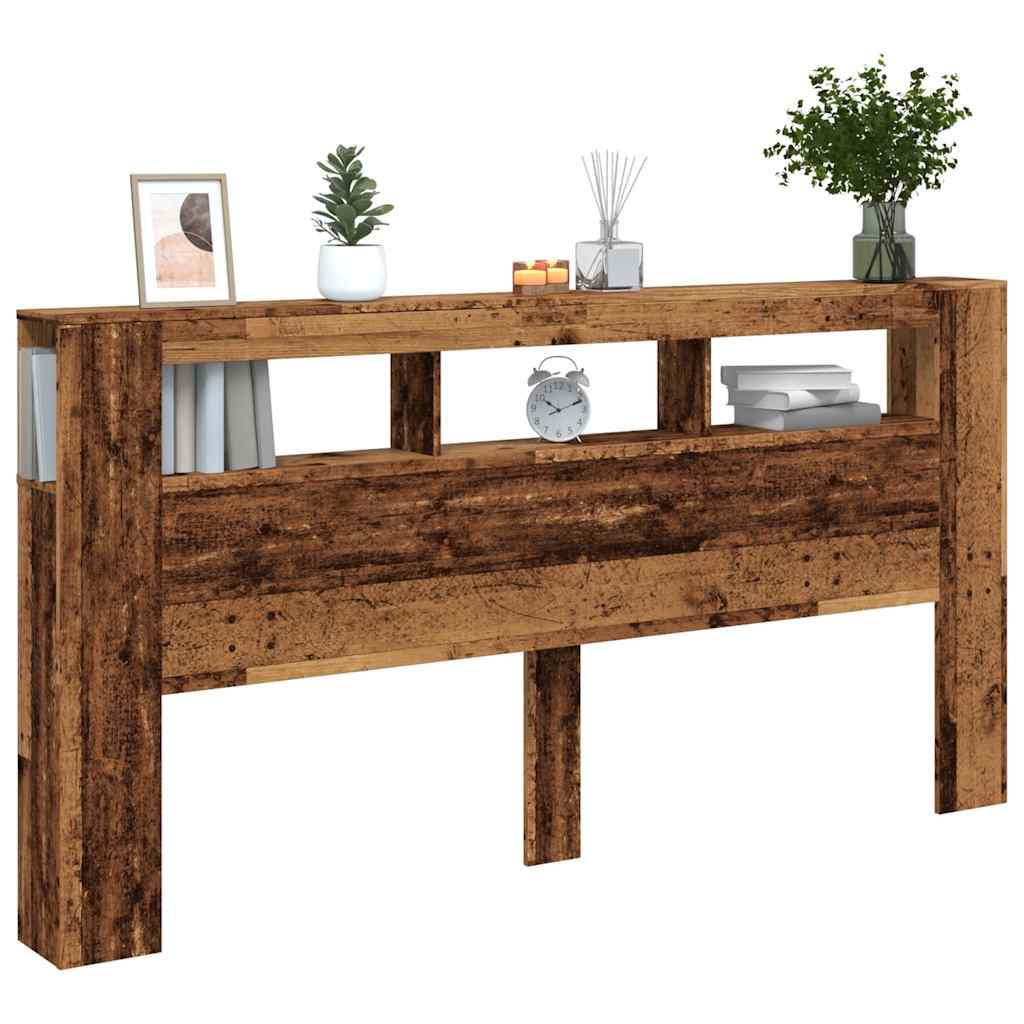 Tête de lit à LED vieux bois 200x18,5x103,5cm bois d'ingénierie - XIOS