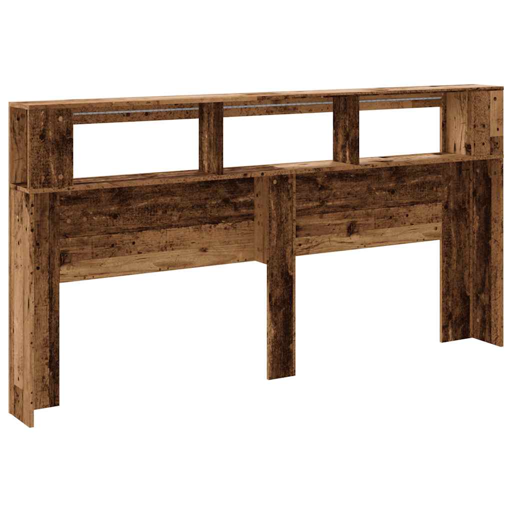 Tête de lit à LED vieux bois 200x18,5x103,5cm bois d'ingénierie - XIOS