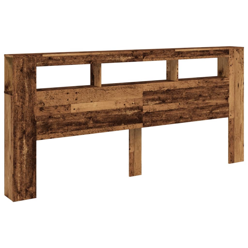 Tête de lit à LED vieux bois 220x18,5x103,5cm bois d'ingénierie - XIOS