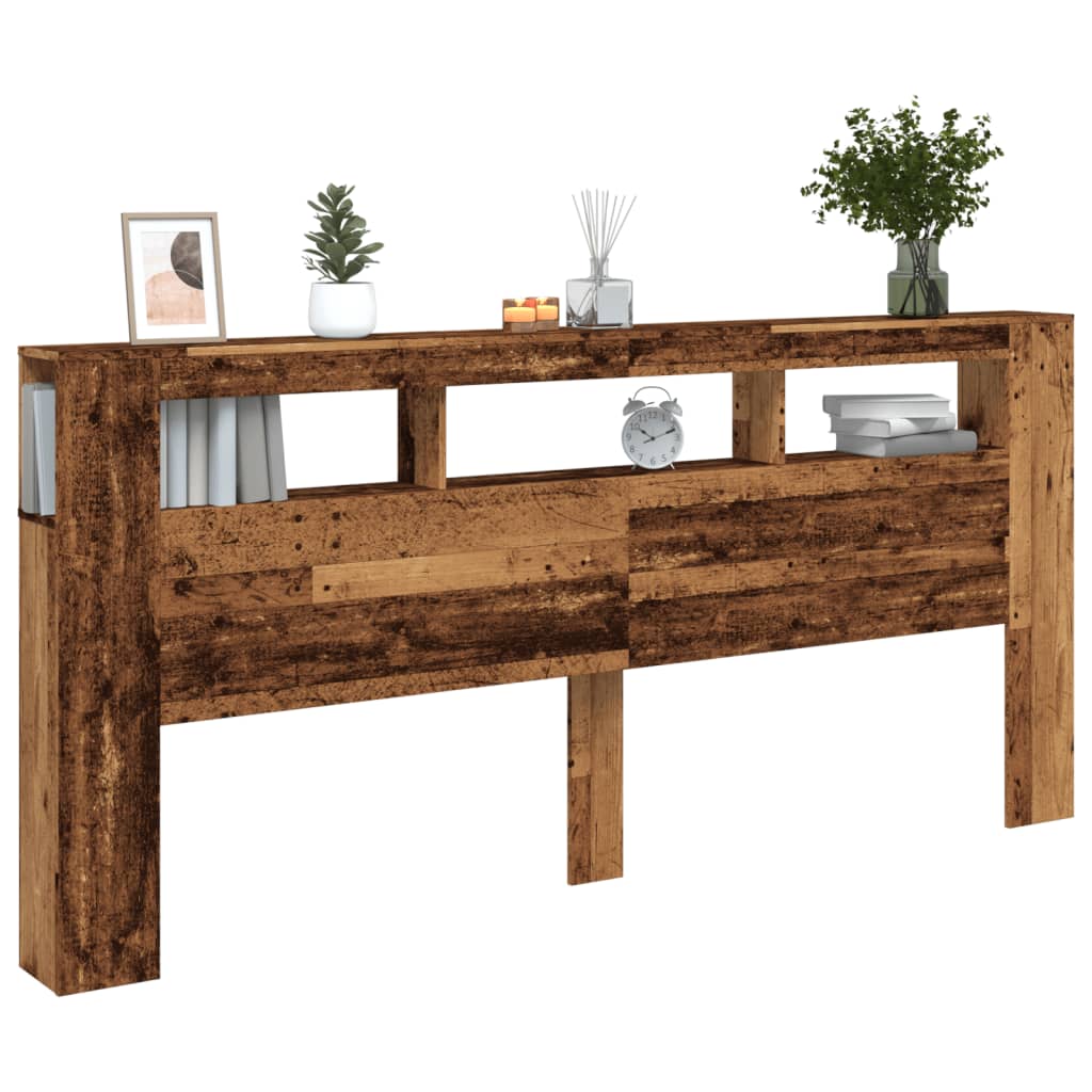 Tête de lit à LED vieux bois 220x18,5x103,5cm bois d'ingénierie - XIOS