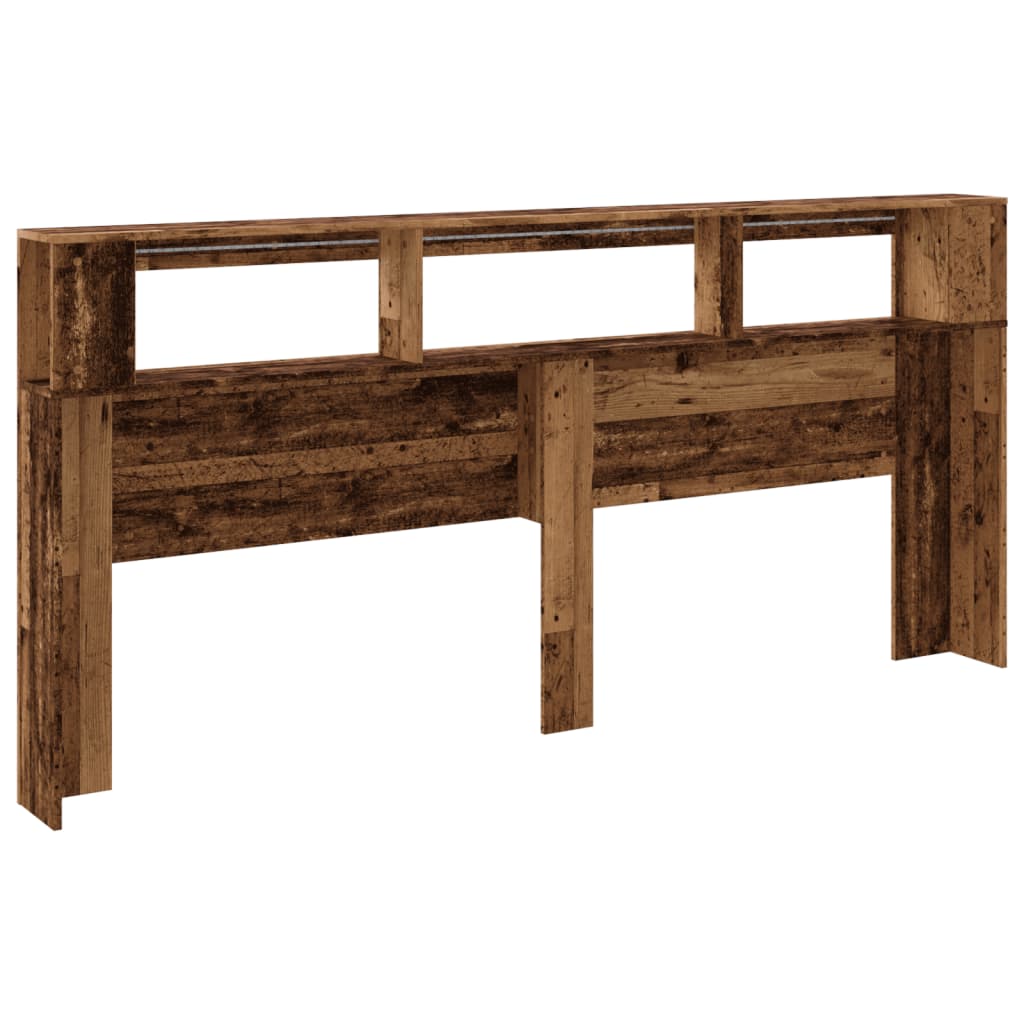 Tête de lit à LED vieux bois 220x18,5x103,5cm bois d'ingénierie - XIOS