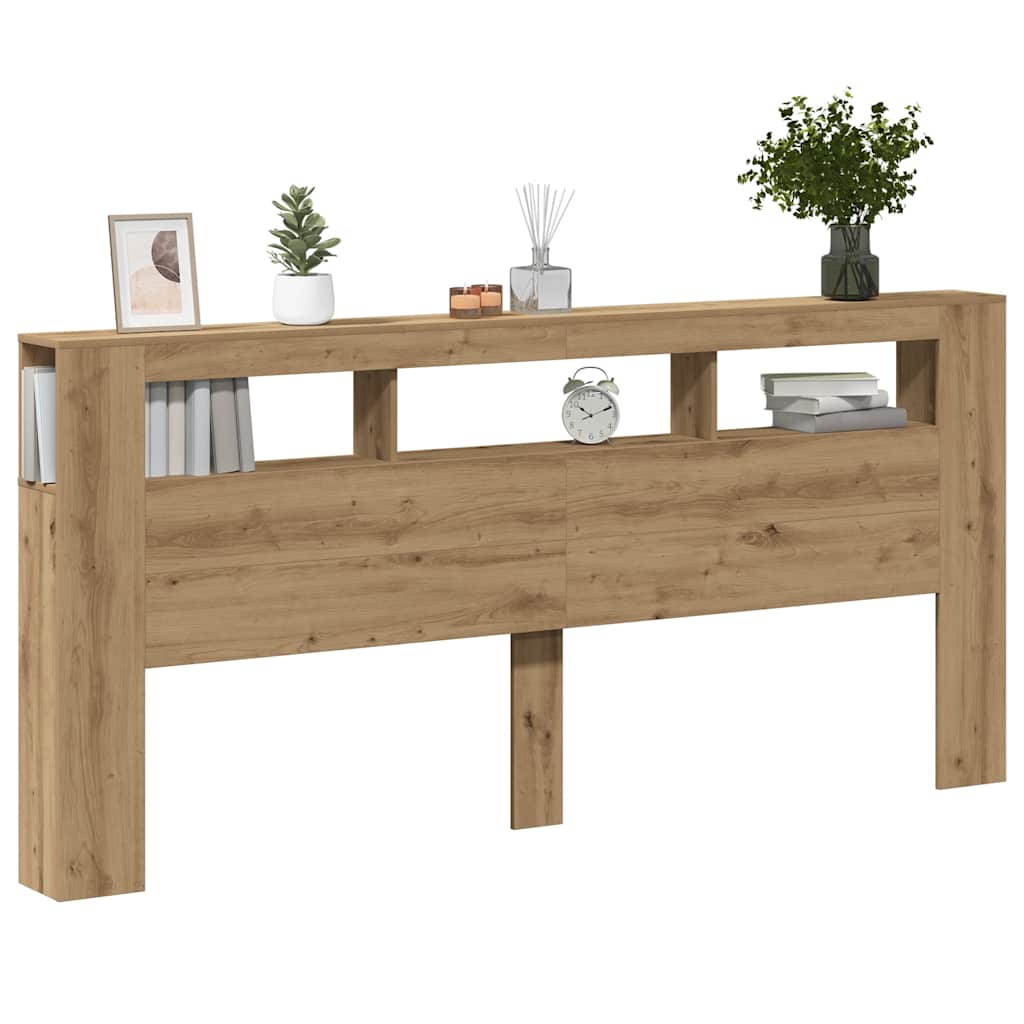 Tête de lit à LED chêne artisanal 220x18,5x103,5 cm - XIOS