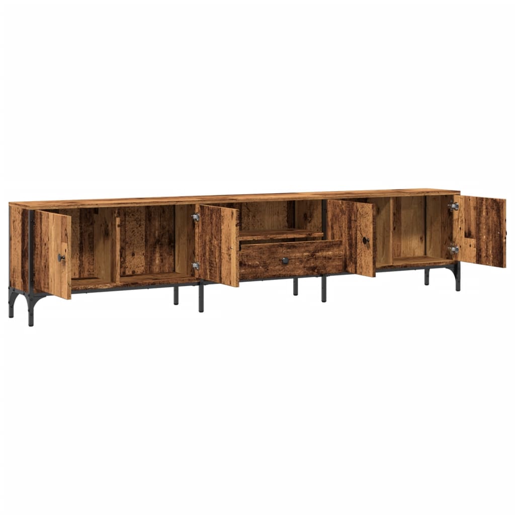 Meuble TV avec tiroir vieux bois 200x25x44 cm bois d'ingénierie - XIOS