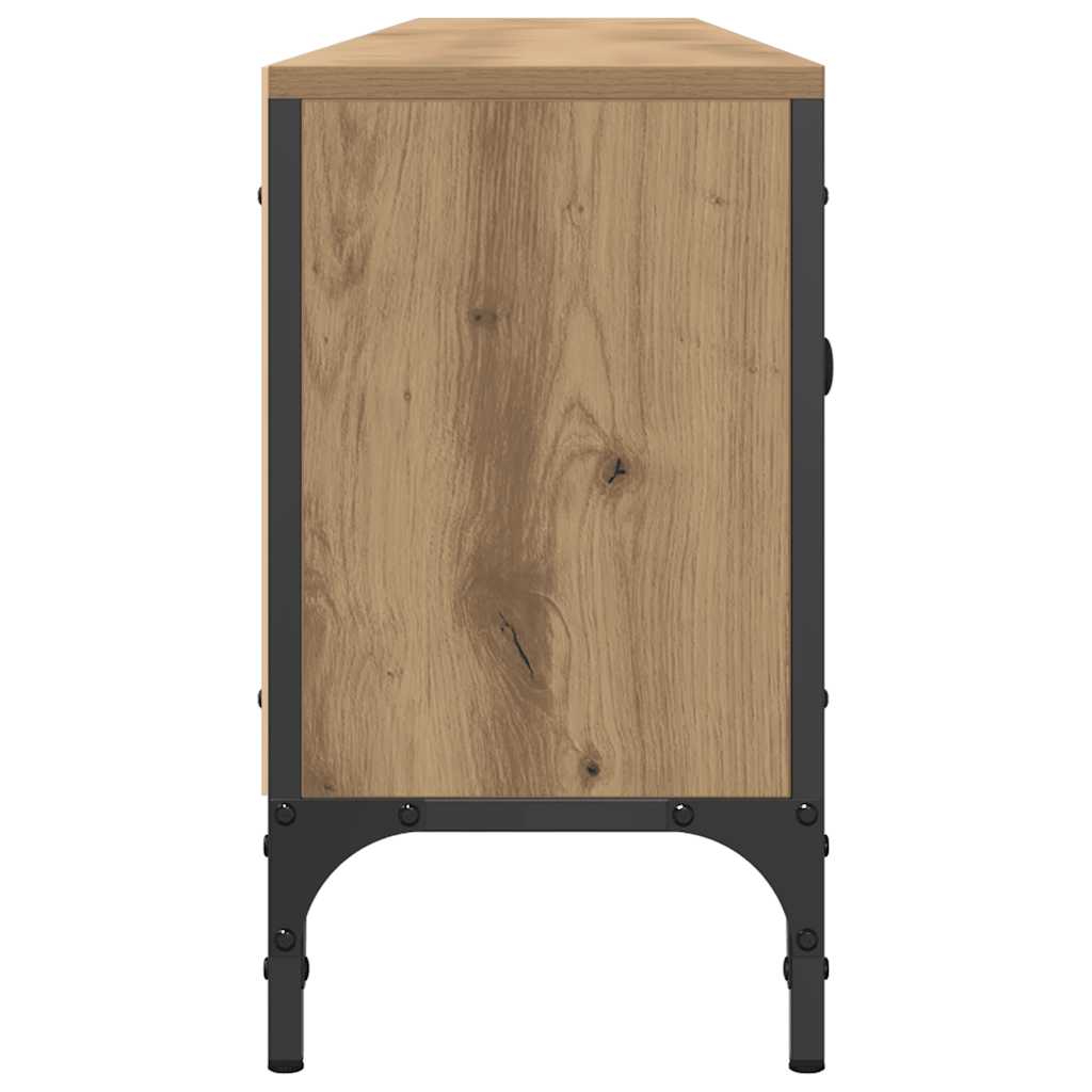 Meuble TV à tiroir chêne artisanal 200x25x44 cm bois ingénierie - XIOS