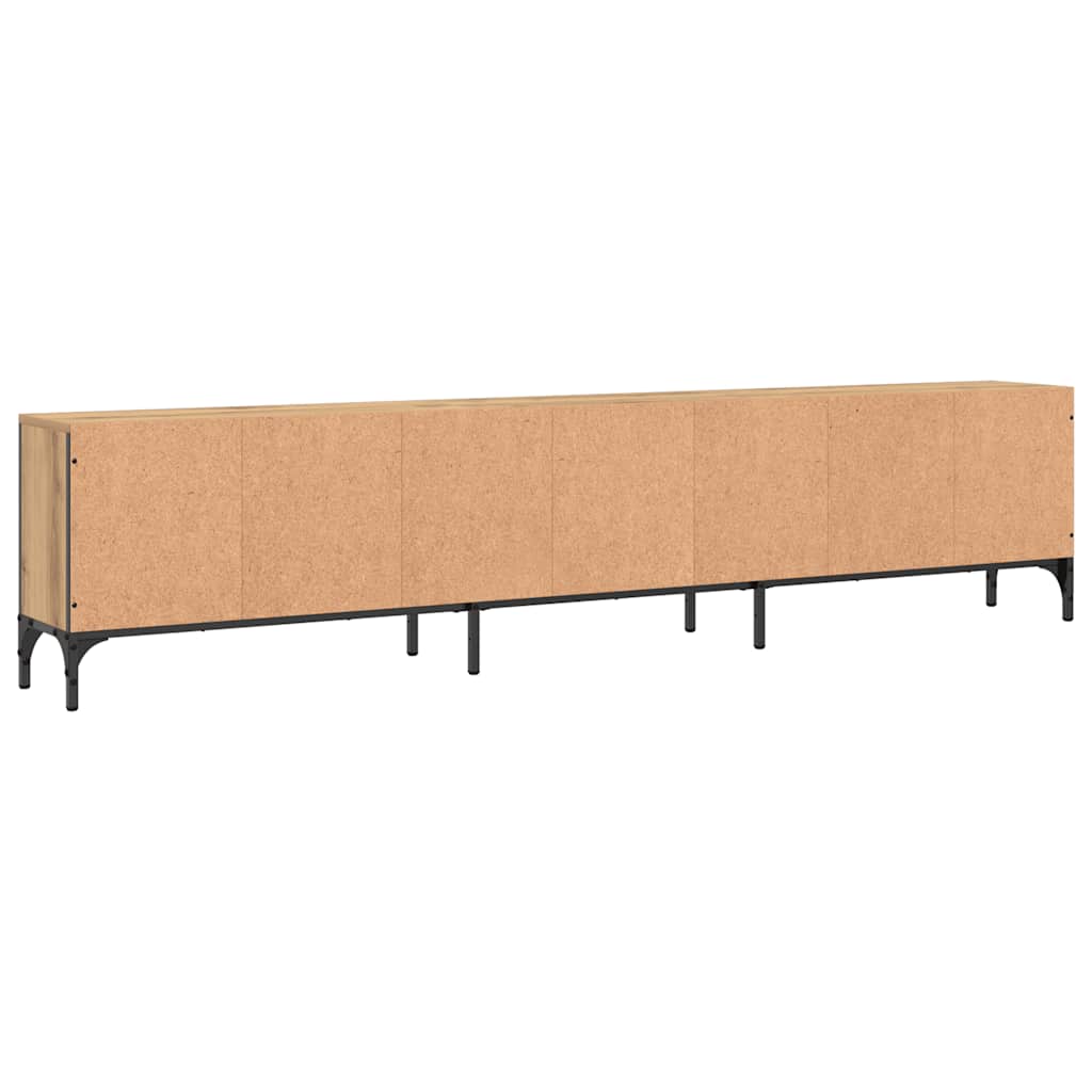 Meuble TV à tiroir chêne artisanal 200x25x44 cm bois ingénierie - XIOS