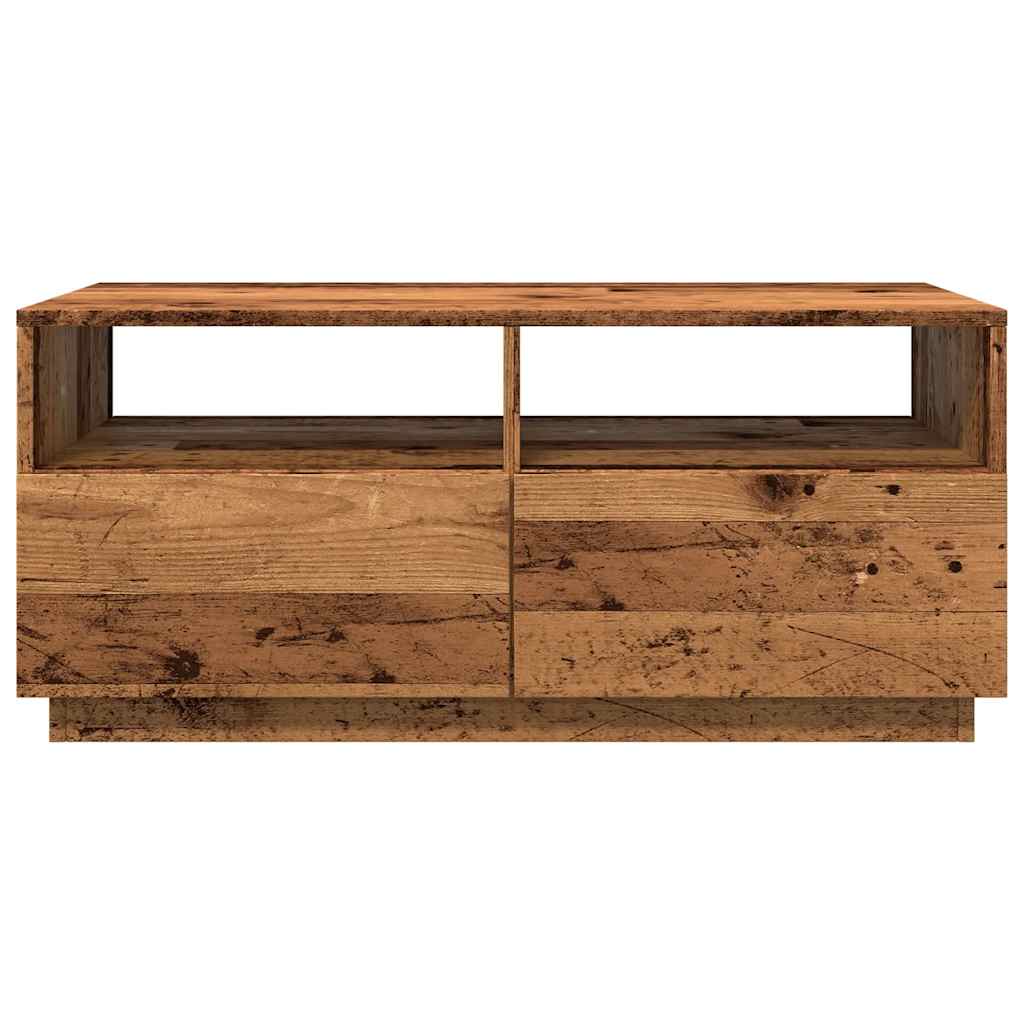 Table basse avec lumières LED vieux bois 90x49x40 cm XIOS
