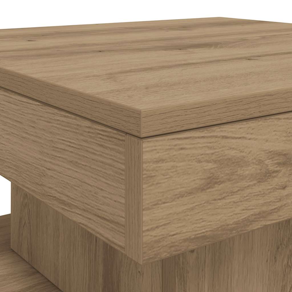Table basse avec lumières LED chêne artisanal 50x50x40 cm - XIOS
