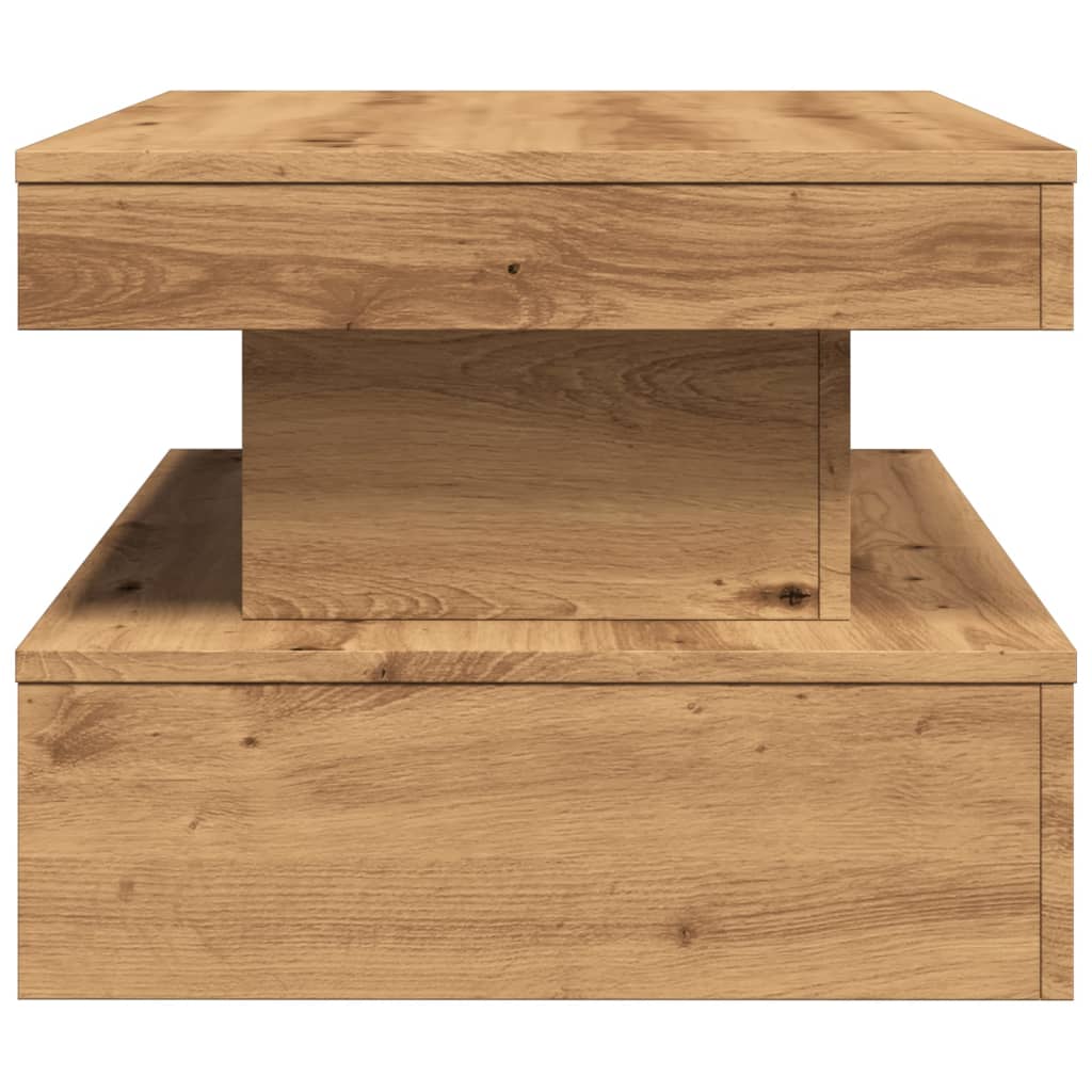 Table basse avec lumières LED chêne artisanal 90x50x40 cm XIOS