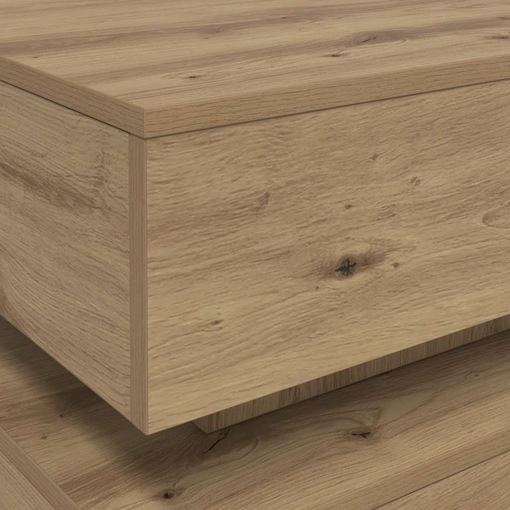 Table basse avec lumières LED chêne artisanal 50x50x40 cm - XIOS