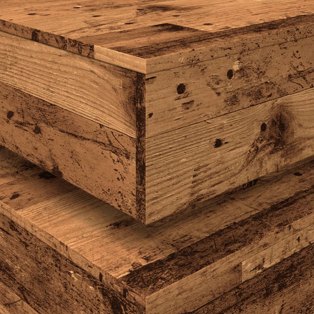 Table basse avec lumières LED vieux bois 90x50x40 cm - XIOS