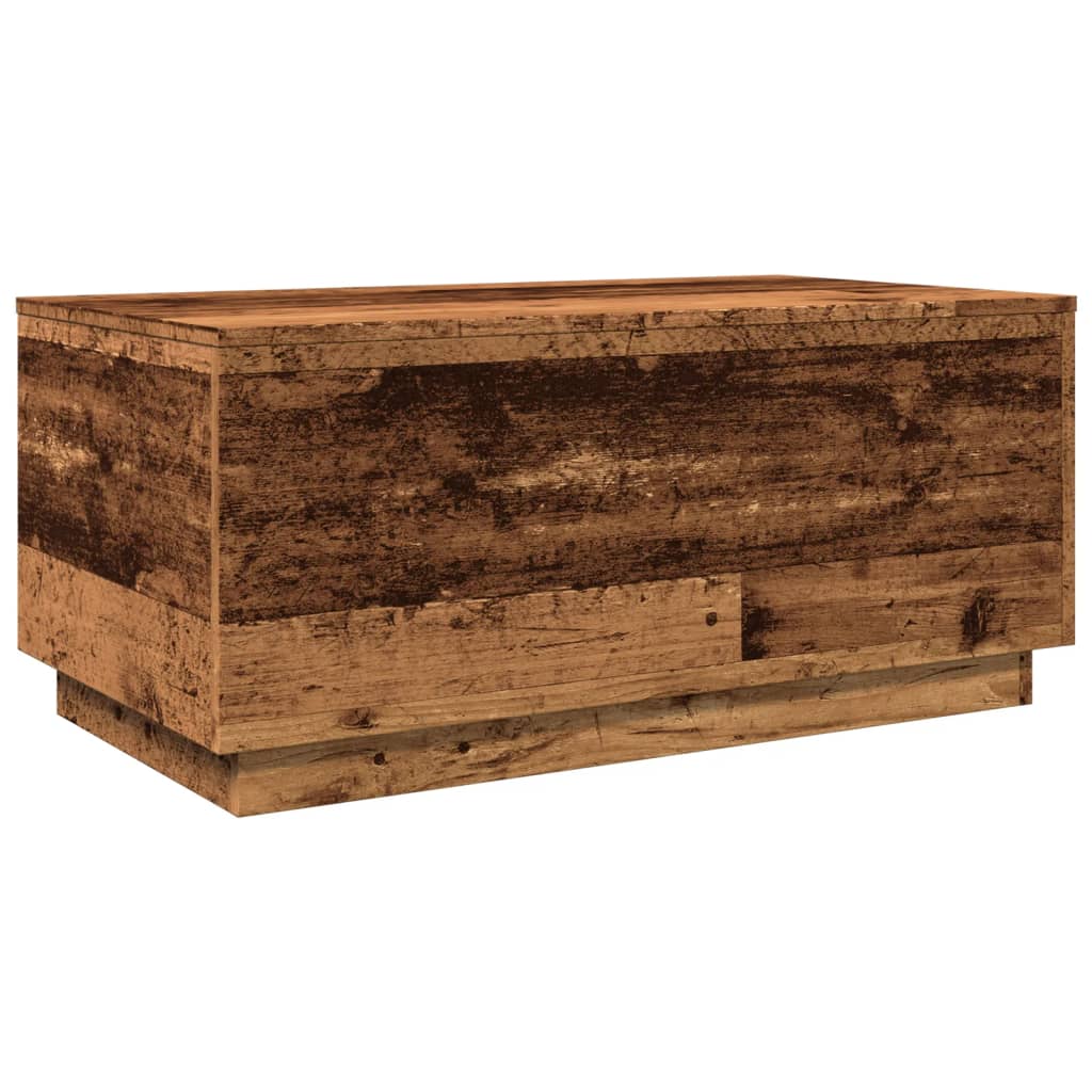 Table basse avec lumières LED vieux bois 90x50x40 cm - XIOS