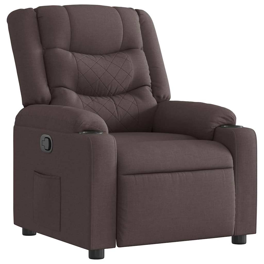 Fauteuil inclinable Marron foncé Tissu