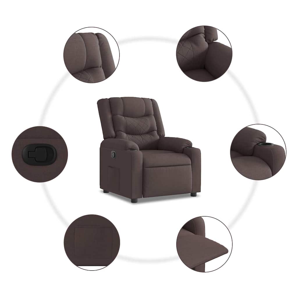 Fauteuil inclinable Marron foncé Tissu