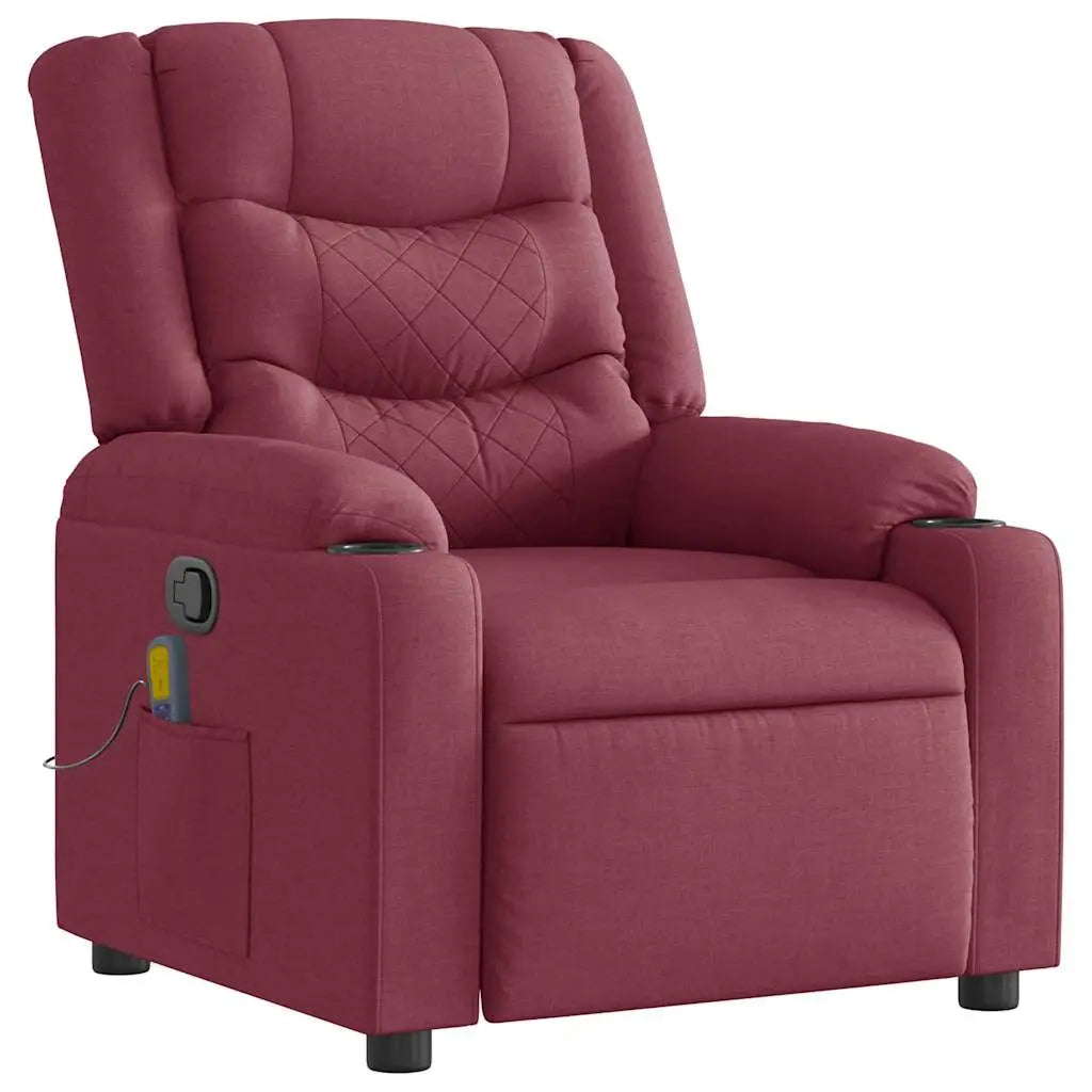 Fauteuil de massage inclinable Rouge bordeaux Tissu - XIOS