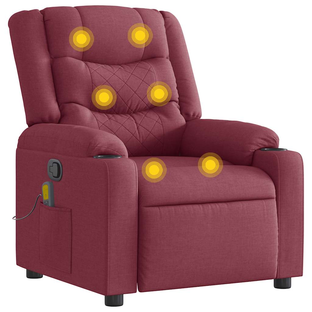 Fauteuil de massage inclinable Rouge bordeaux Tissu - XIOS