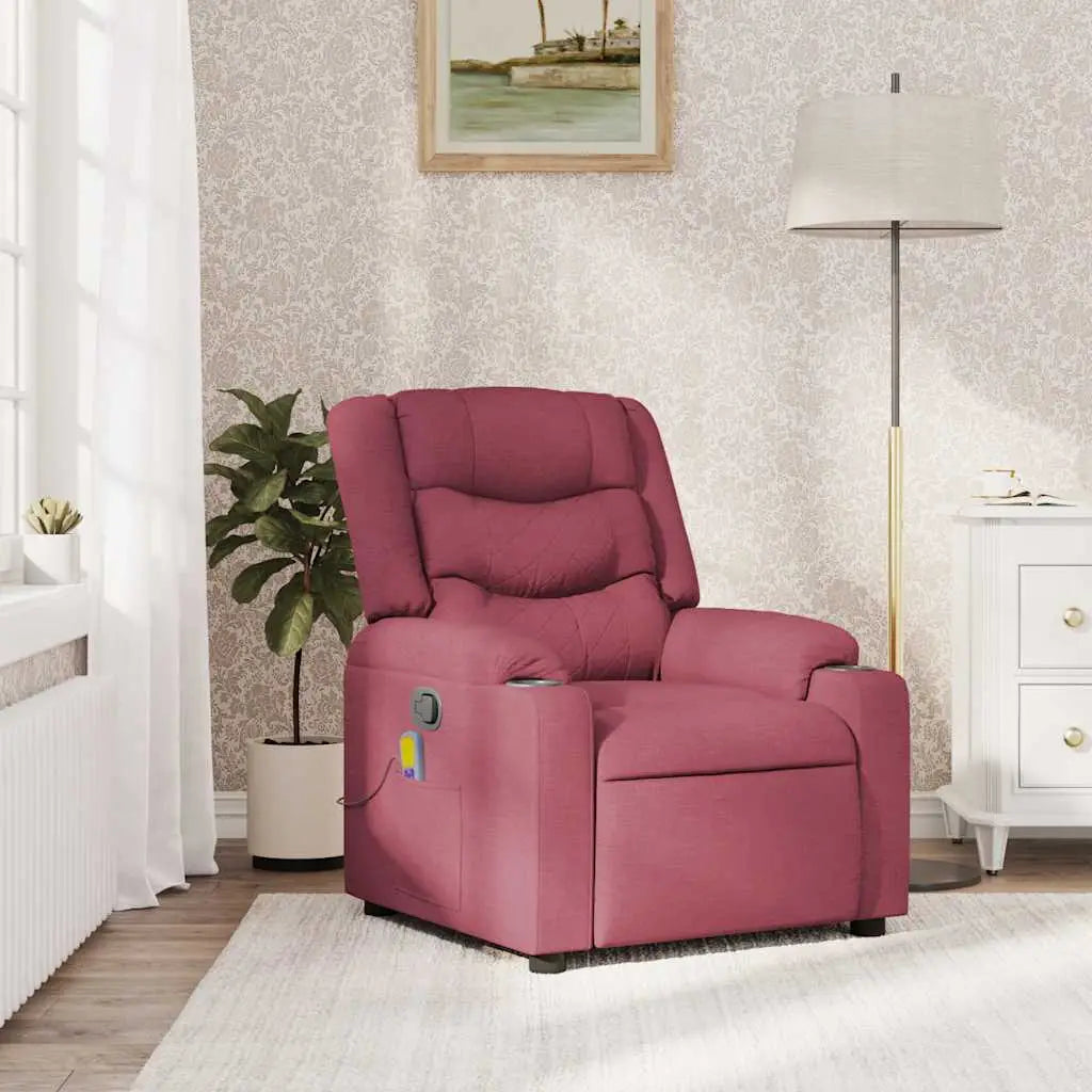 Fauteuil de massage inclinable Rouge bordeaux Tissu - XIOS
