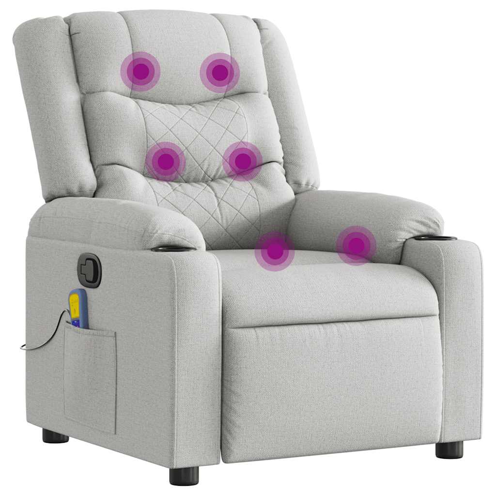 Fauteuil de massage inclinable gris nuage tissu - XIOS