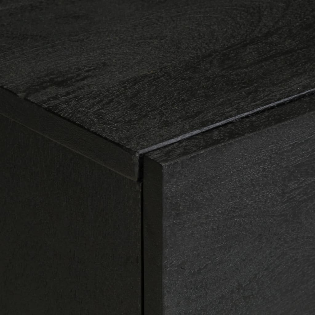Tables de chevet 2 pcs noir 40x33x46 cm bois de manguier solide - XIOS