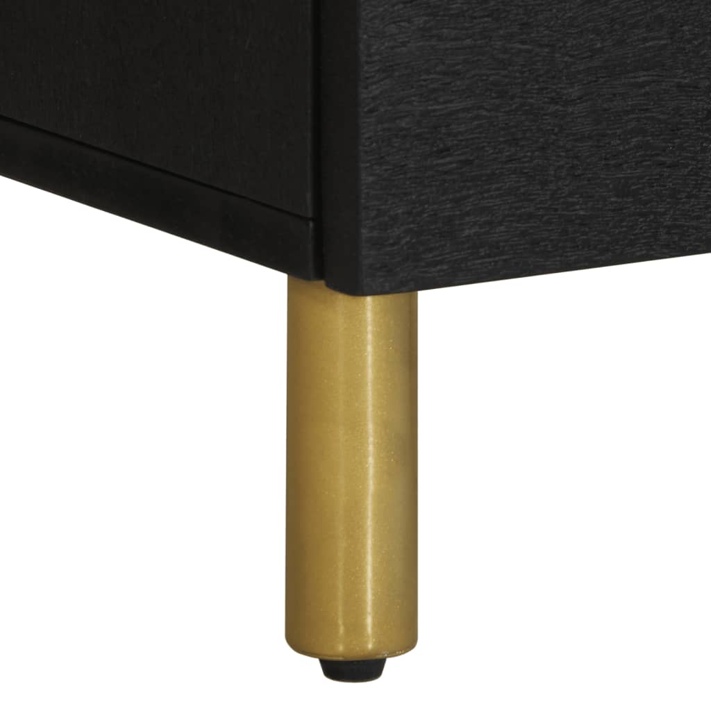 Tables de chevet 2 pcs noir 40x33x46 cm bois de manguier solide - XIOS