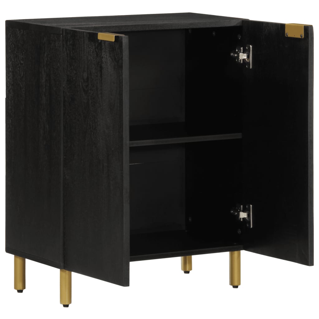 Buffet noir 60x33x75 cm bois d'ingénierie