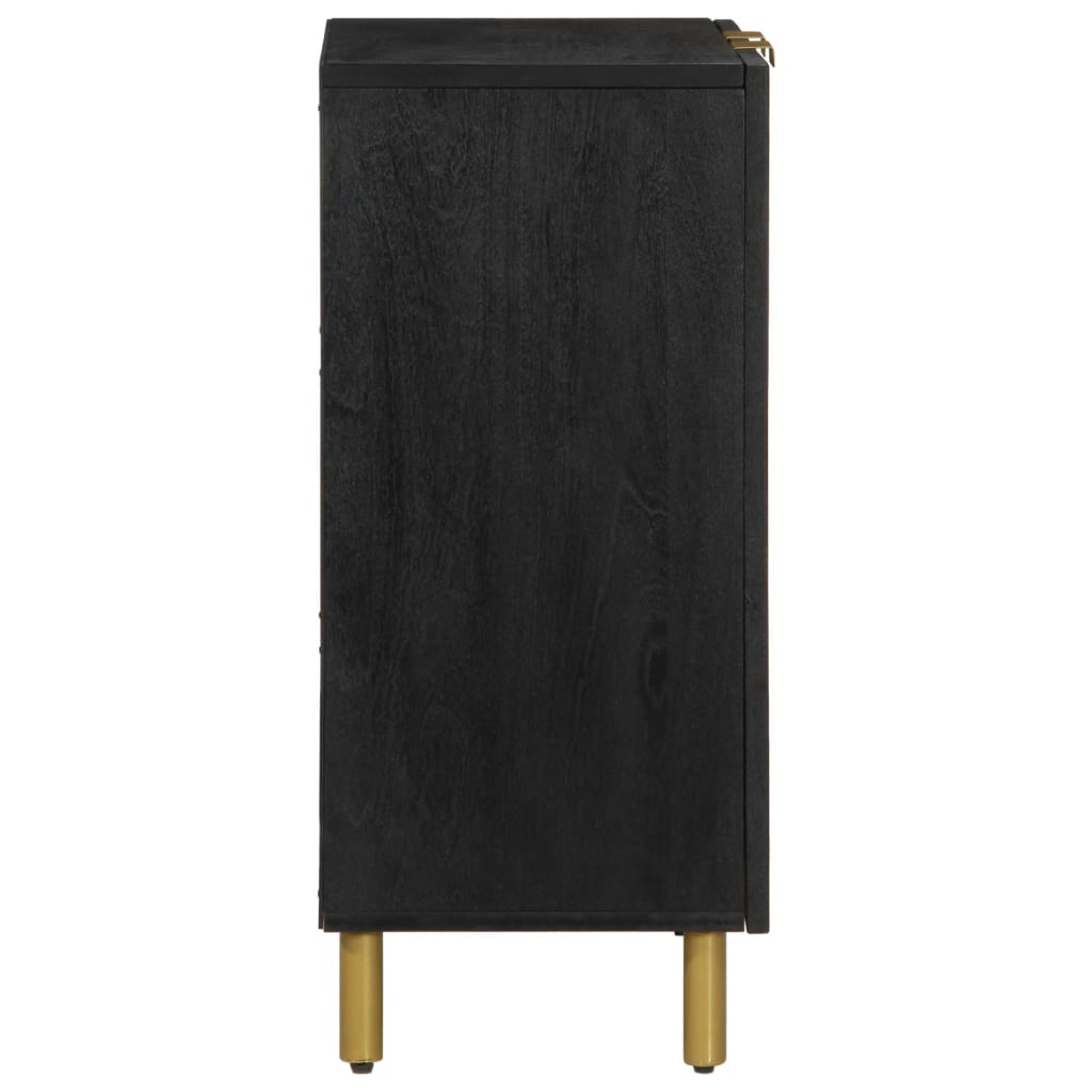 Buffet noir 60x33x75 cm bois d'ingénierie