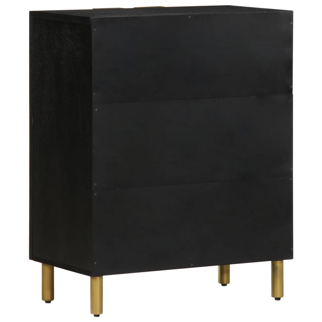 Buffet noir 60x33x75 cm bois d'ingénierie