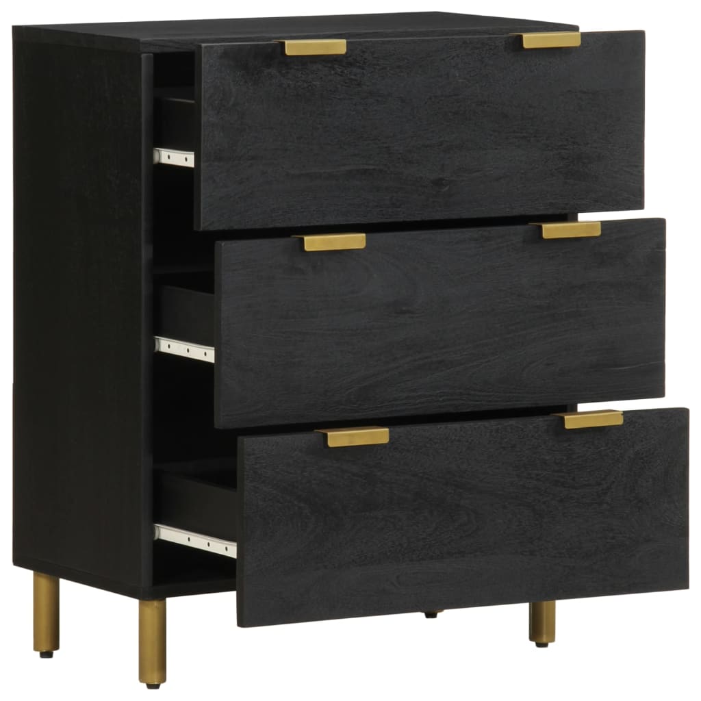 Buffet noir 60x33x75 cm bois d'ingénierie