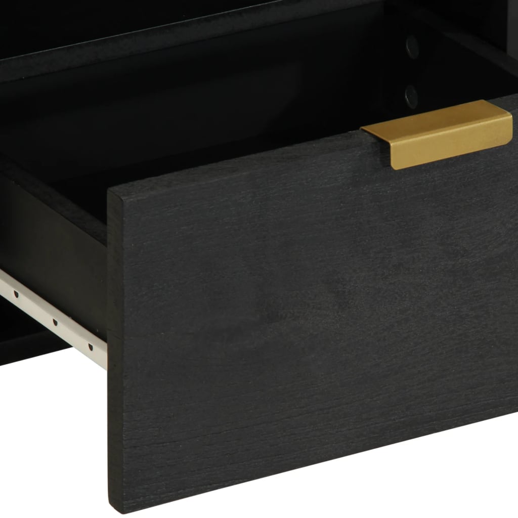 Table de chevet noir 40x33x46 cm bois d'ingénierie - XIOS