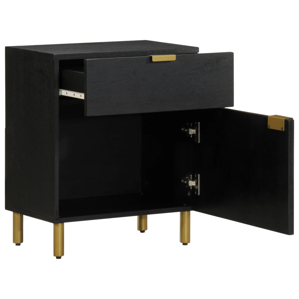 Table de chevet noir 50x33x60 cm bois d'ingénierie - XIOS