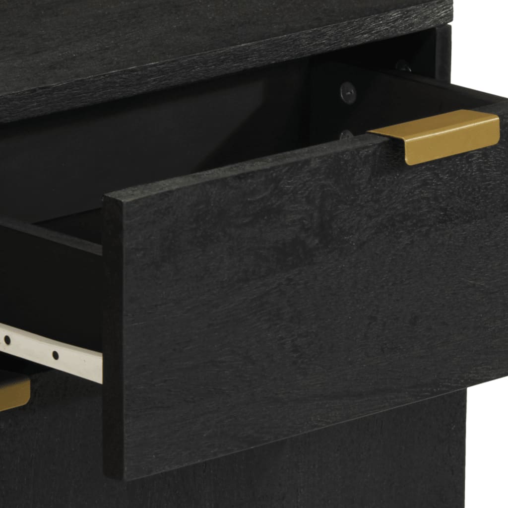 Table de chevet noir 50x33x60 cm bois d'ingénierie - XIOS