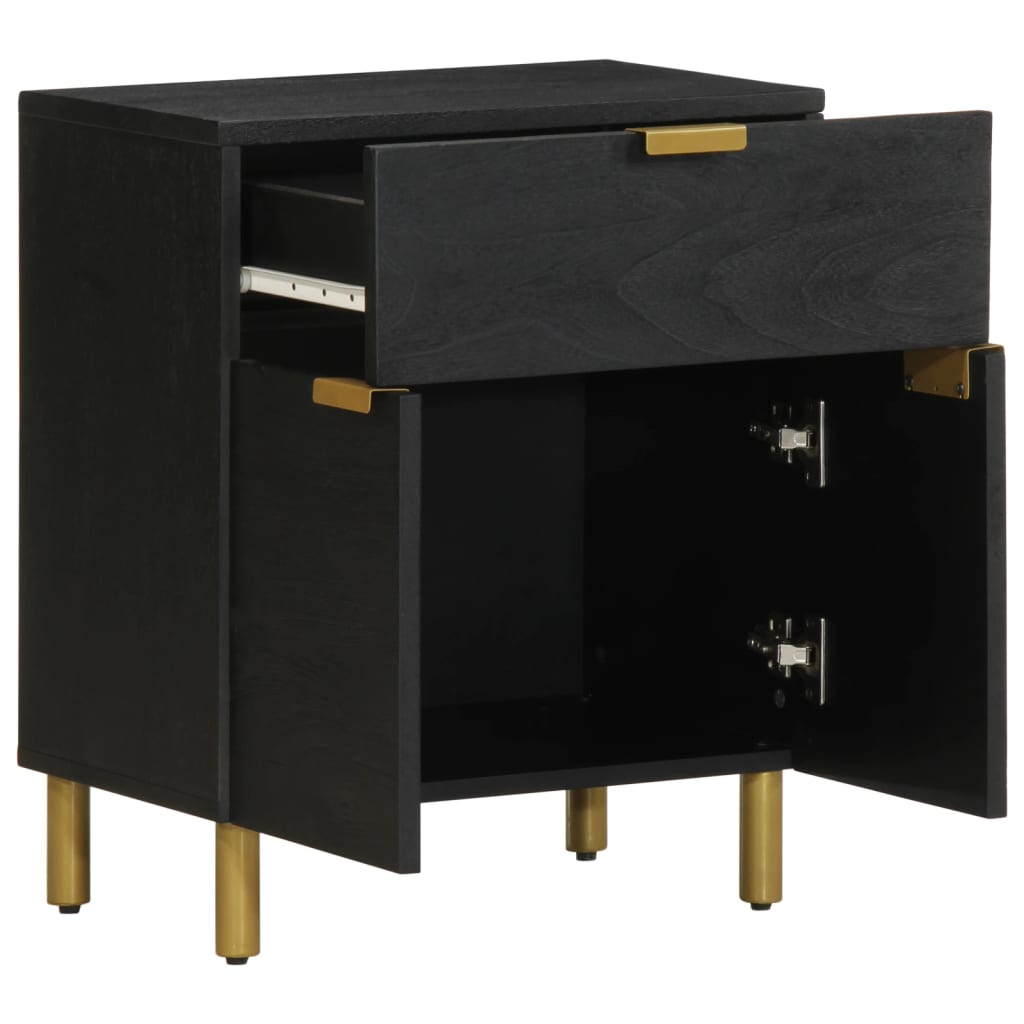 Table de chevet noir 50x33x60 cm bois d'ingénierie - XIOS