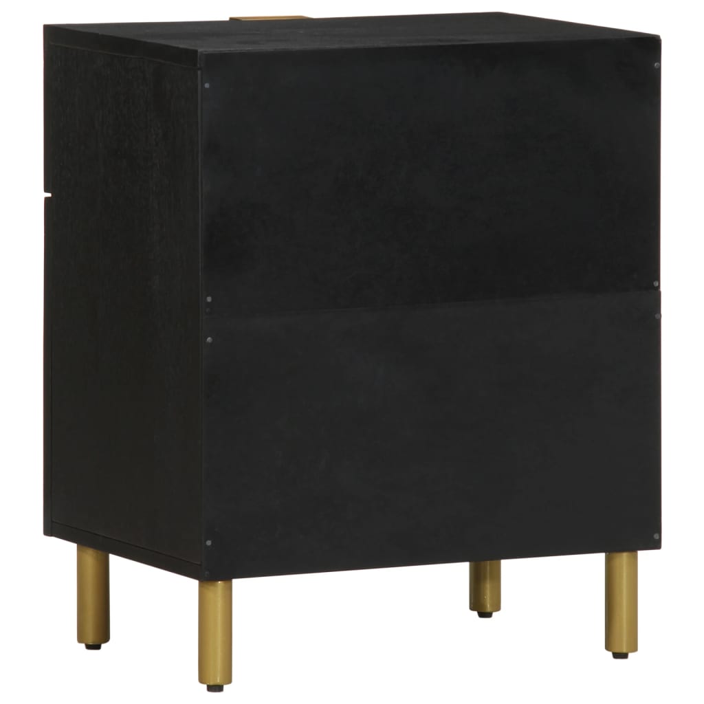 Table de chevet noir 50x33x60 cm bois d'ingénierie - XIOS