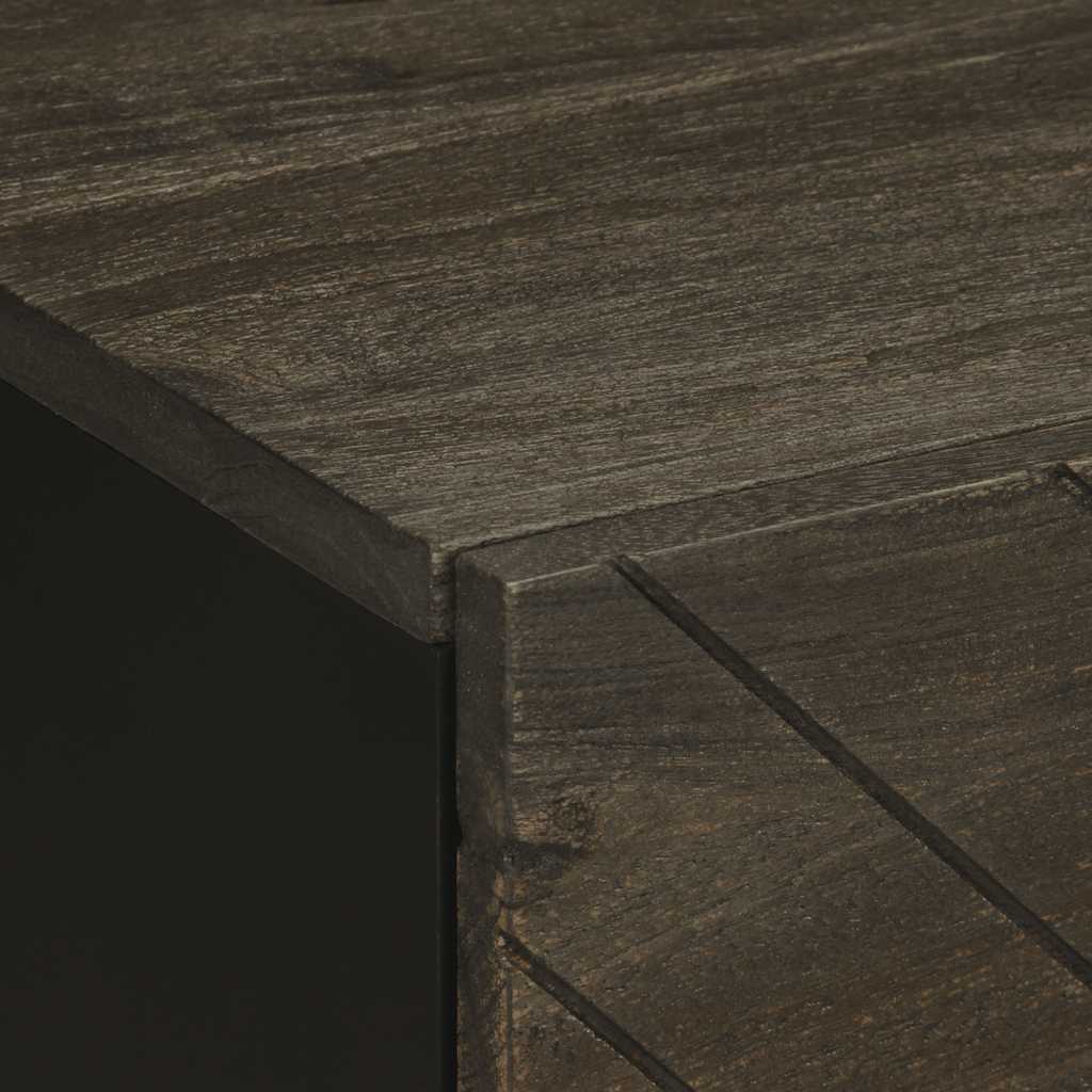 Table de chevet noir 40x33x46 cm bois de manguier solide - XIOS