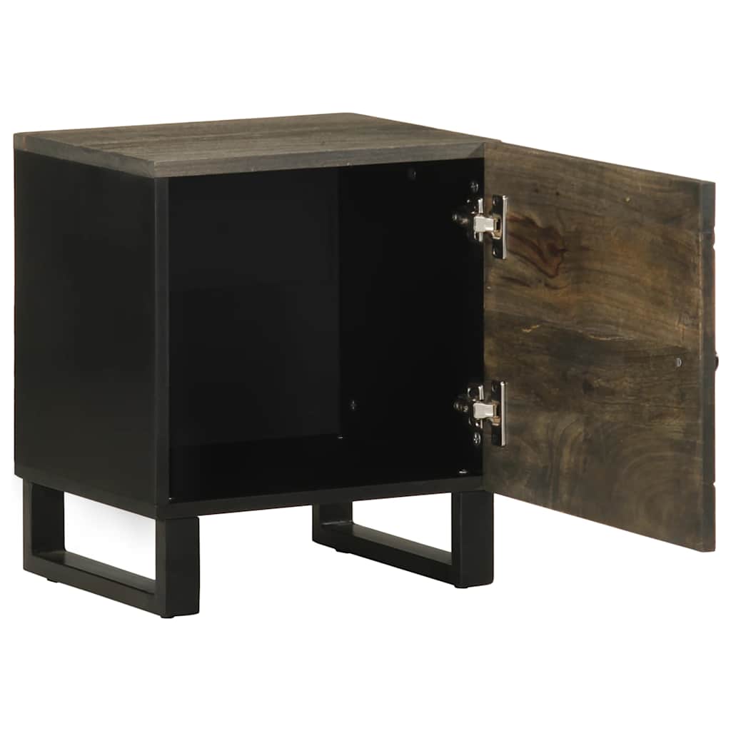 Tables de chevet 2 pcs noir 40x33x46 cm bois de manguier solide - XIOS