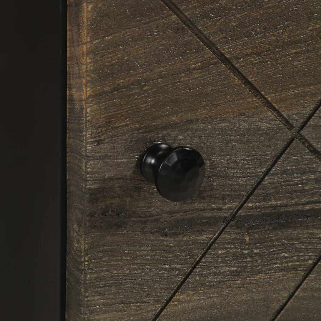 Tables de chevet 2 pcs noir 40x33x46 cm bois de manguier solide - XIOS
