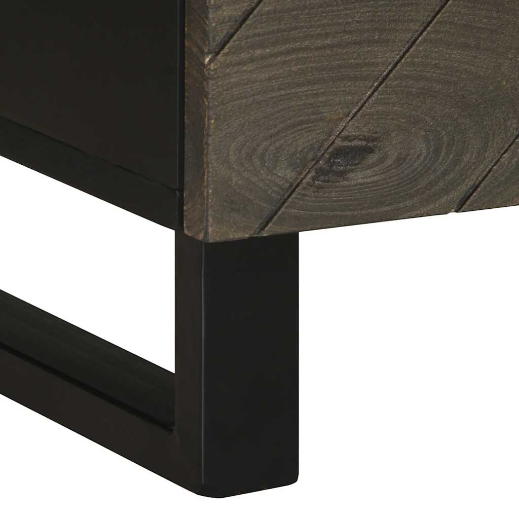 Tables de chevet 2 pcs noir 40x33x46 cm bois de manguier solide - XIOS