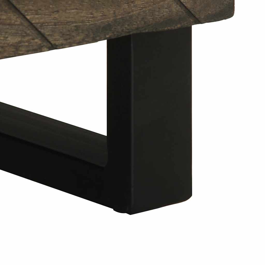 Table de chevet noir 40x33x46 cm bois de manguier solide - XIOS