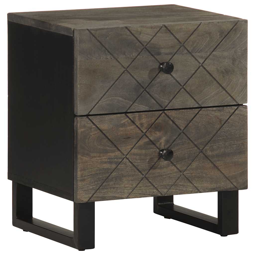 Tables de chevet 2 pcs noir 40x33x46 cm bois de manguier solide - XIOS