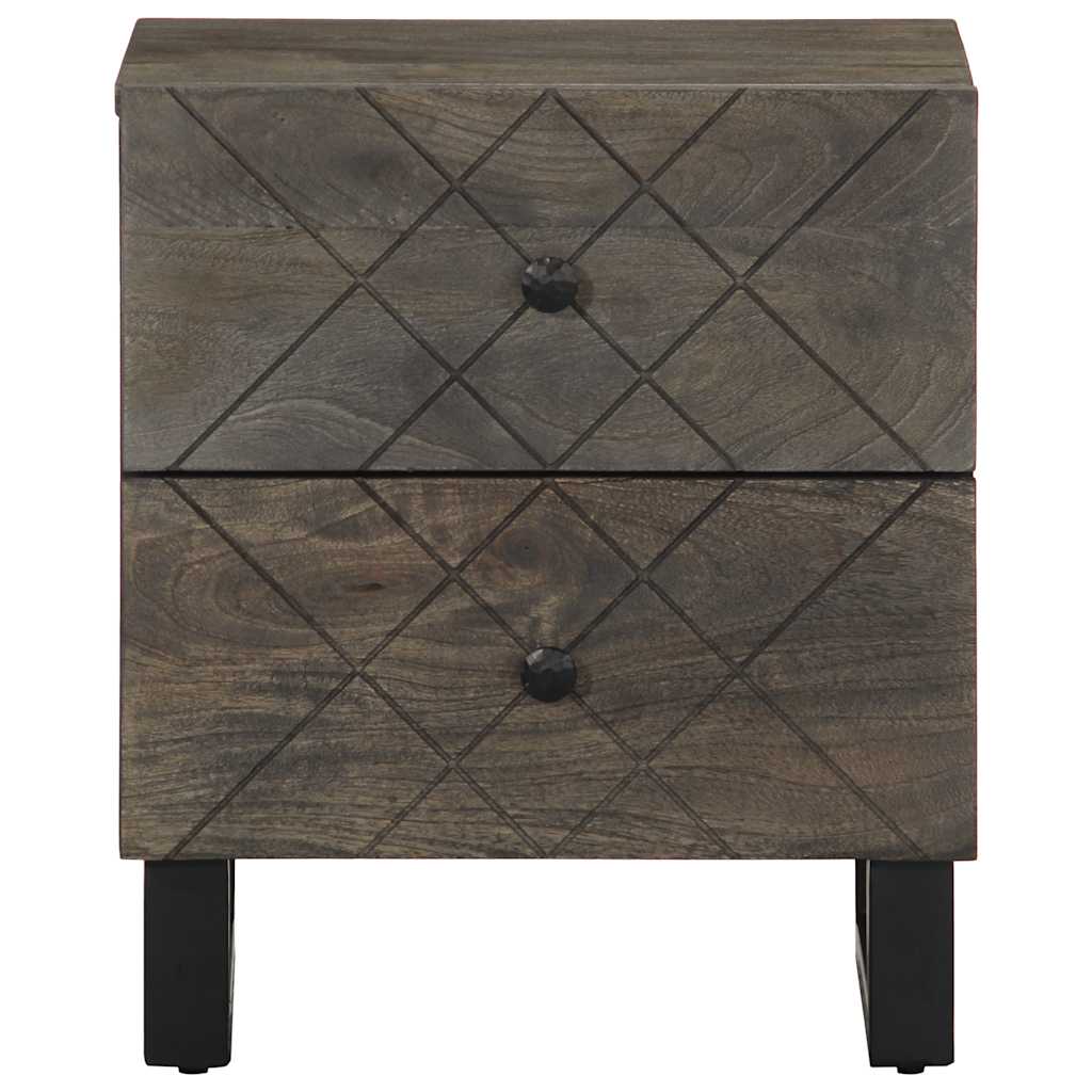 Tables de chevet 2 pcs noir 40x33x46 cm bois de manguier solide - XIOS