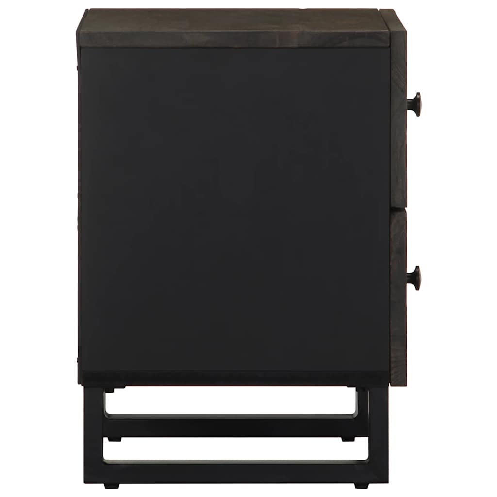 Tables de chevet 2 pcs noir 40x33x46 cm bois de manguier solide - XIOS