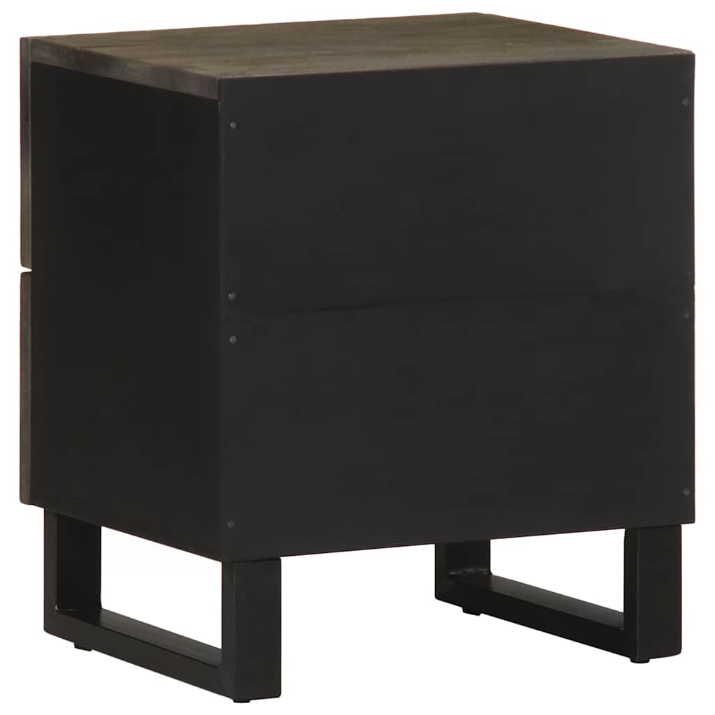 Tables de chevet 2 pcs noir 40x33x46 cm bois de manguier solide - XIOS