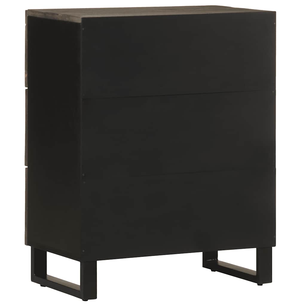 Buffet noir 60x33x75 cm bois massif de manguier
