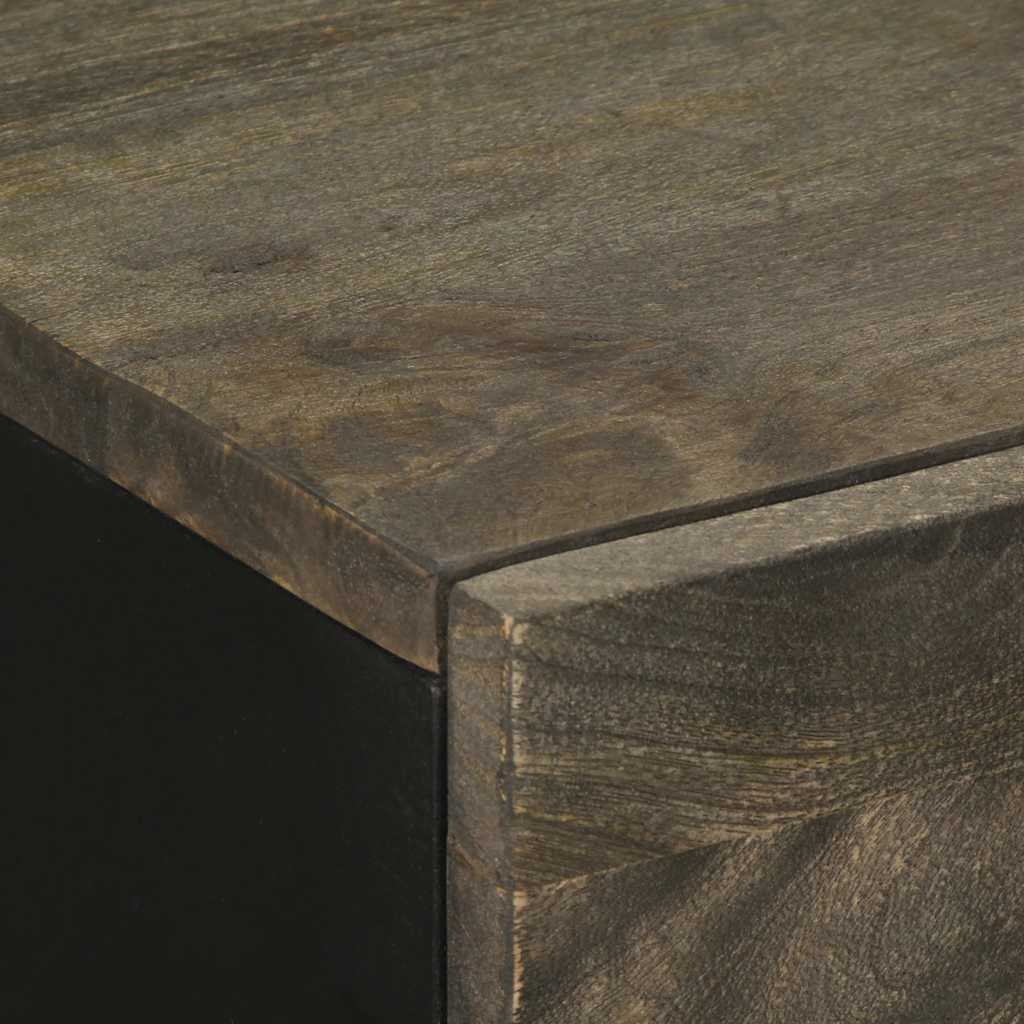 Buffet noir 60x33x75 cm bois massif de manguier