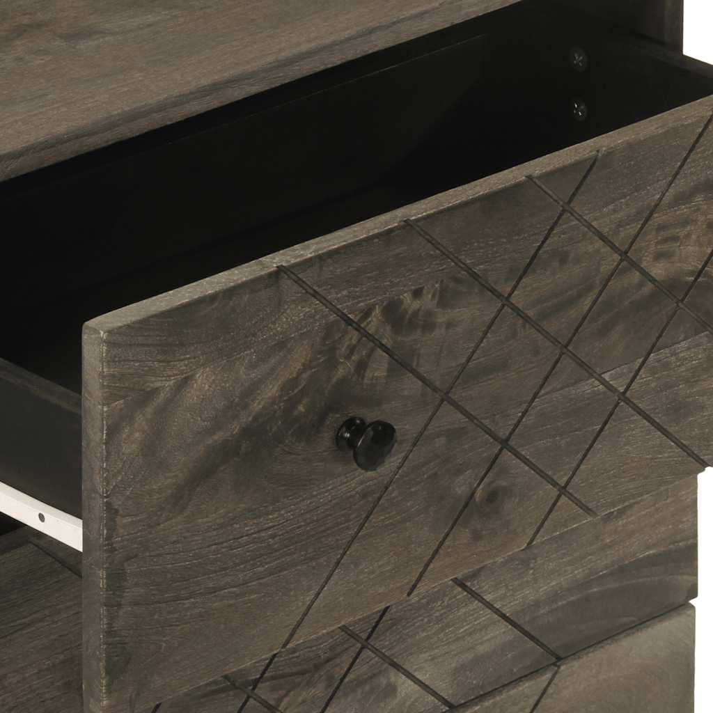 Buffet noir 60x33x75 cm bois massif de manguier