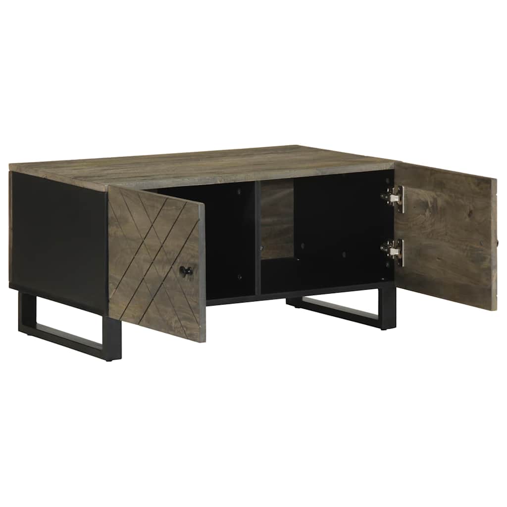 Table basse noir 80x50x40 cm bois massif de manguier - XIOS