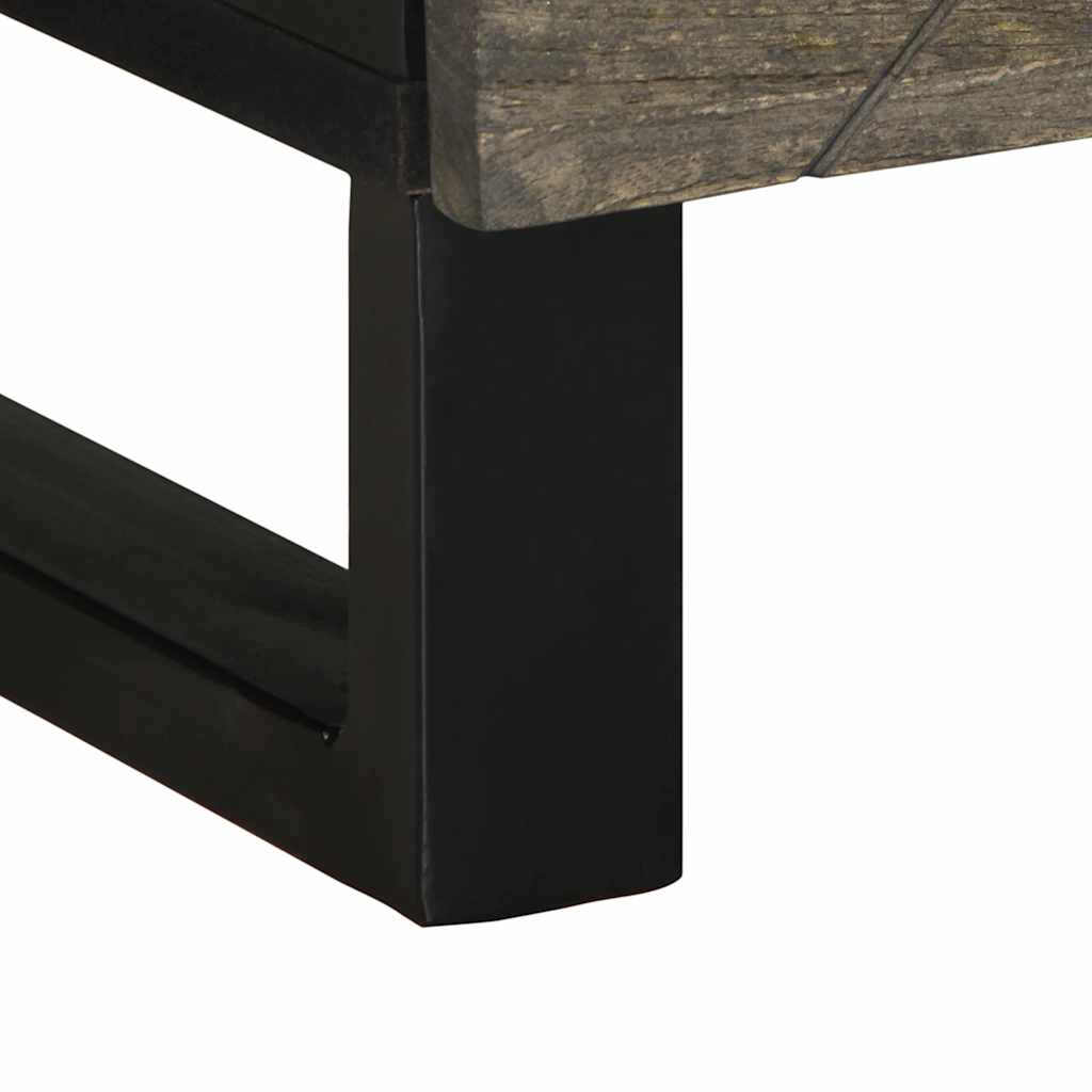 Table basse noir 80x50x40 cm bois massif de manguier - XIOS