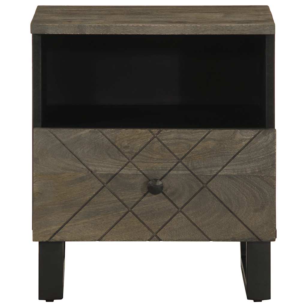 Tables de chevet 2 pcs noir 40x33x46 cm bois de manguier solide - XIOS