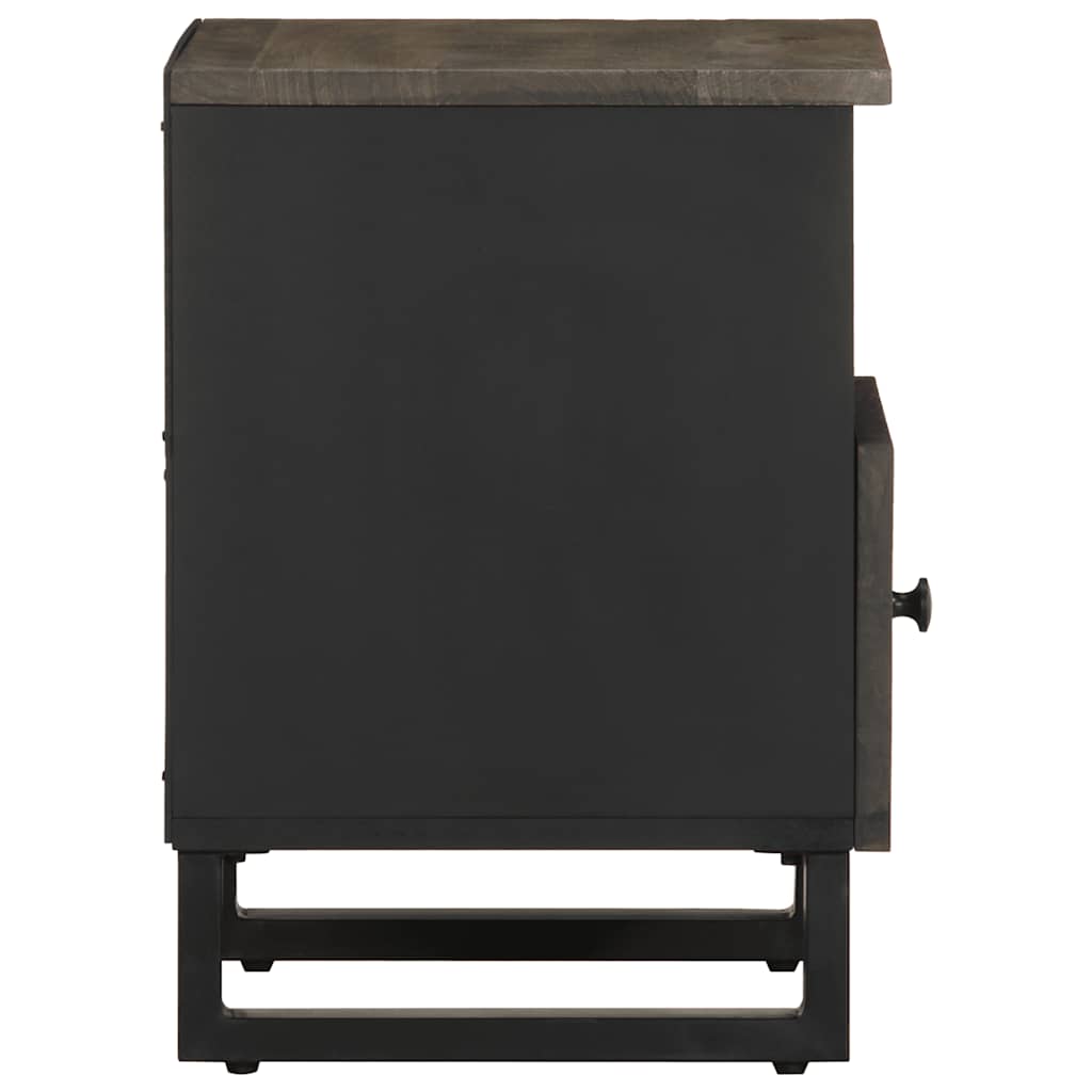 Tables de chevet 2 pcs noir 40x33x46 cm bois de manguier solide - XIOS