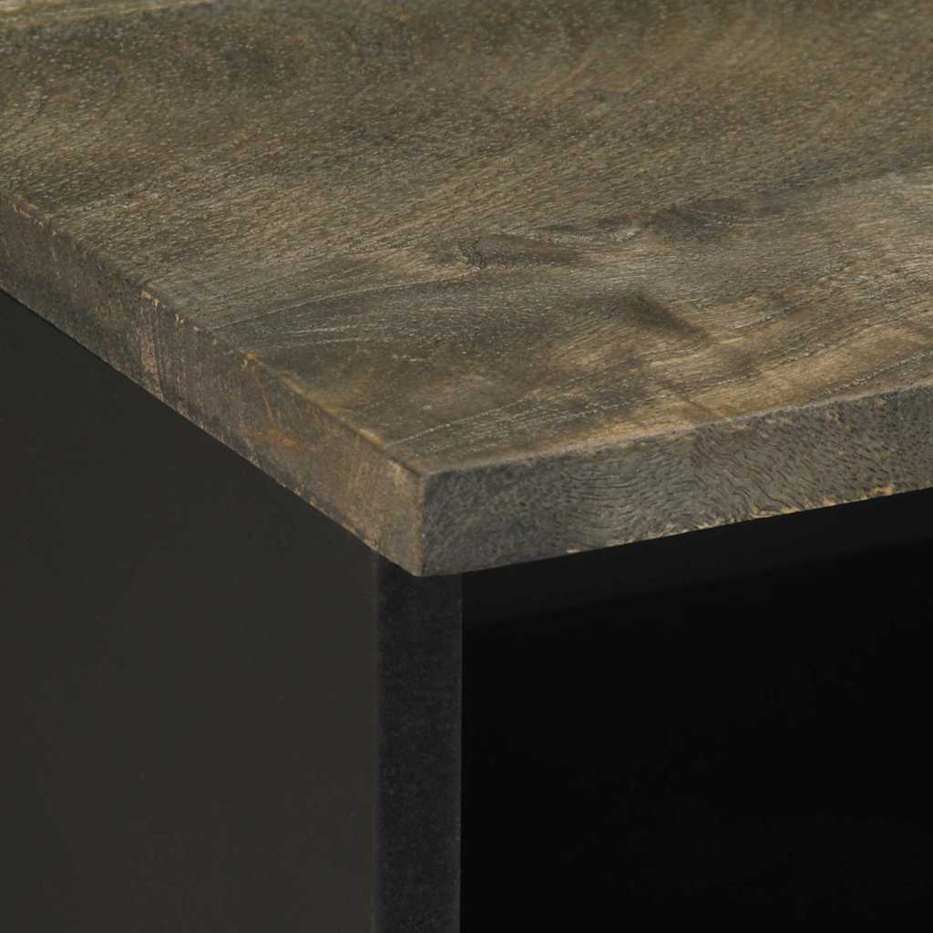 Tables de chevet 2 pcs noir 40x33x46 cm bois de manguier solide - XIOS