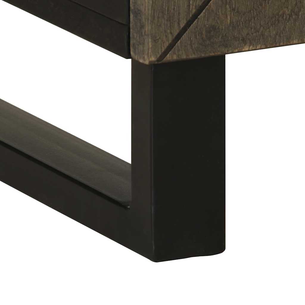 Table de chevet noir 50x33x60 cm bois de manguier massif - XIOS